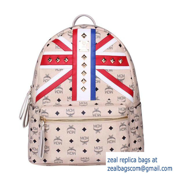 High Quality Replica MCM Medium Flag of UK Backpack MC5173 Beige - Click Image to Close